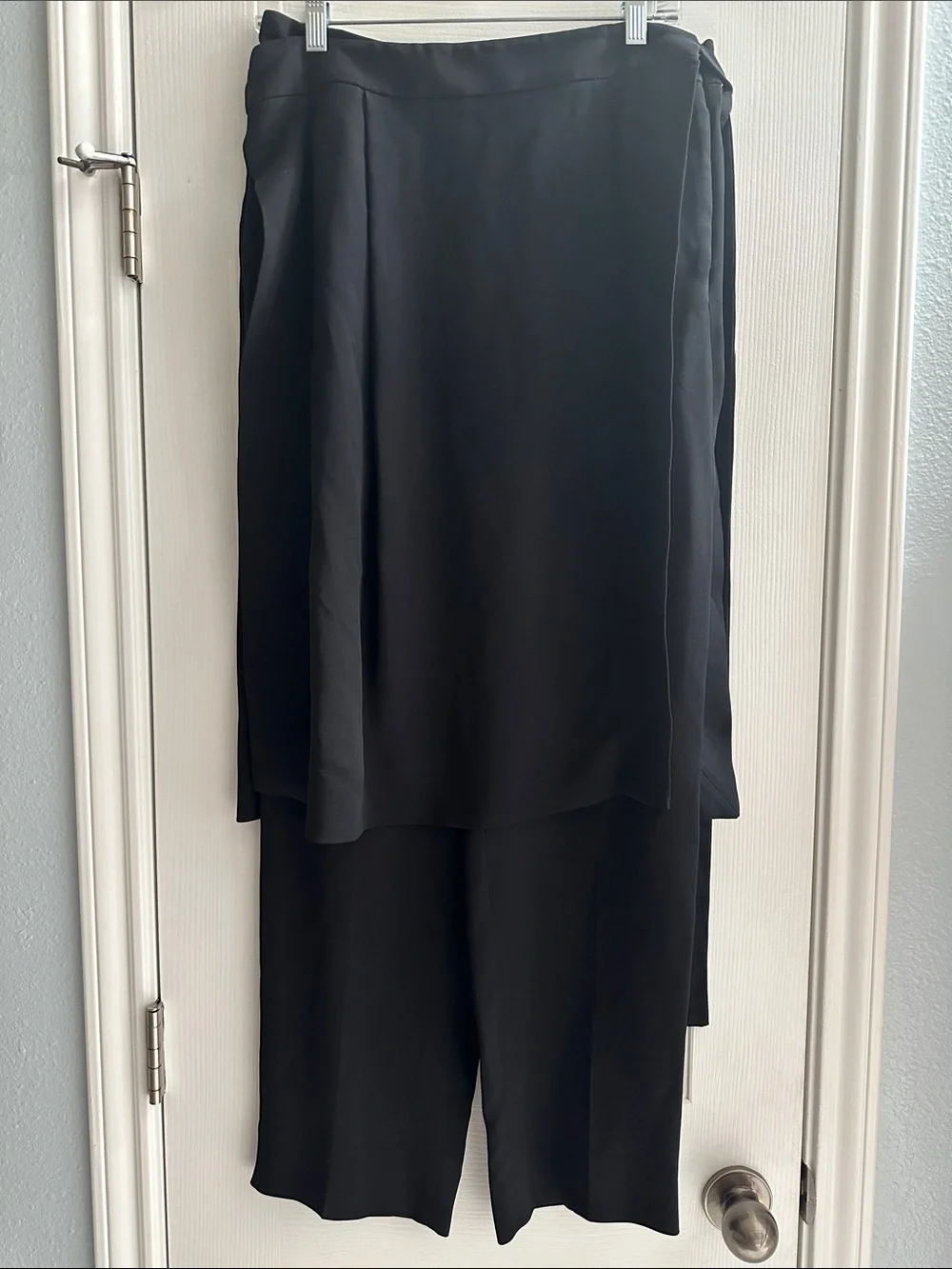 Oscar de la Renta Black Trousers with Wrap Skirt NWT Silk Blend Women’s 6 Chic